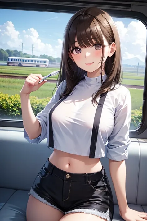 Anegasaki Nene, shiny brown hair, beautiful brown eyes, smiling face, sparkling pupils, (fine grain), highly detailed eyes, highly detailed face, highly detailed eyes,, (masterpiece:1.2, best quality), ((only1 girl)), cowboy shot,



full body、Wide angle、 ...