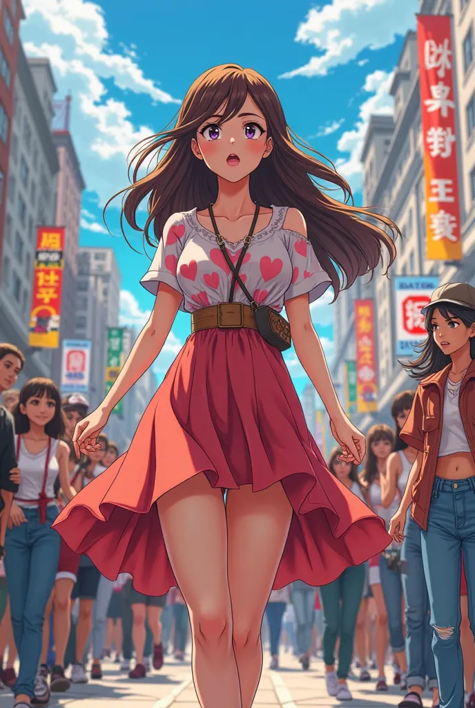 Anime image of a woman with long brown hair from International Women's Day March 08 named Paula