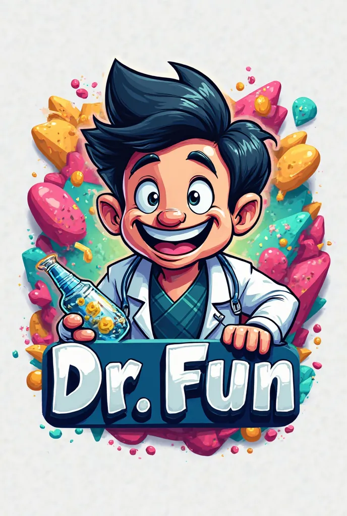 Un logo pour un compte tikokt qui sapelle dr fun et qui fais des videos funny