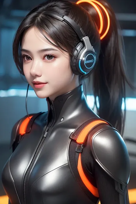 Top Quality, Masterpiece, Ultra High Resolution, (Photorealistic: 1.4), Raw Photo, 1 Girl, 1 mechanical girl, mechanical suit, black hair, Glossy Skin,  (((Ultra Realistic Details)), Portrait, Global Illumination, Shadows, Octane Rendering, 8K, Ultra Sharp...