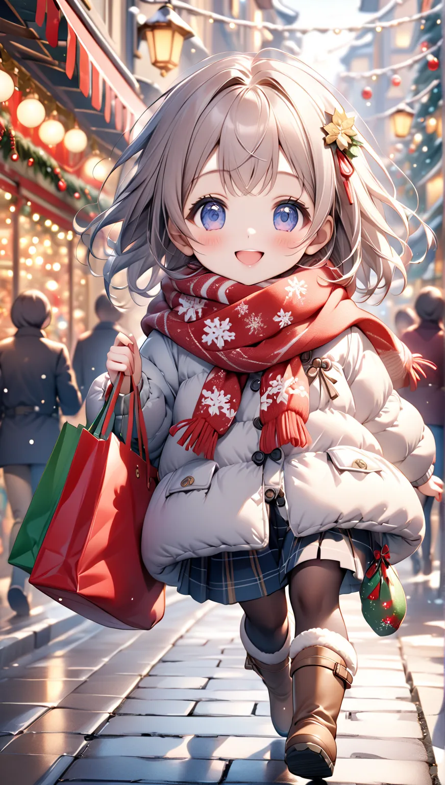 (걸작, ultra detailed, top quality,  Clear Focus , dramatic scene, Cinematic), shadow, (super resolution, 8k), perfect anatomy, perfect face, (detailed face, detailed eyes, Chibi), cute Japanese Chibi girl, famous Japanese Chibi idol,  She looks very happy ,...