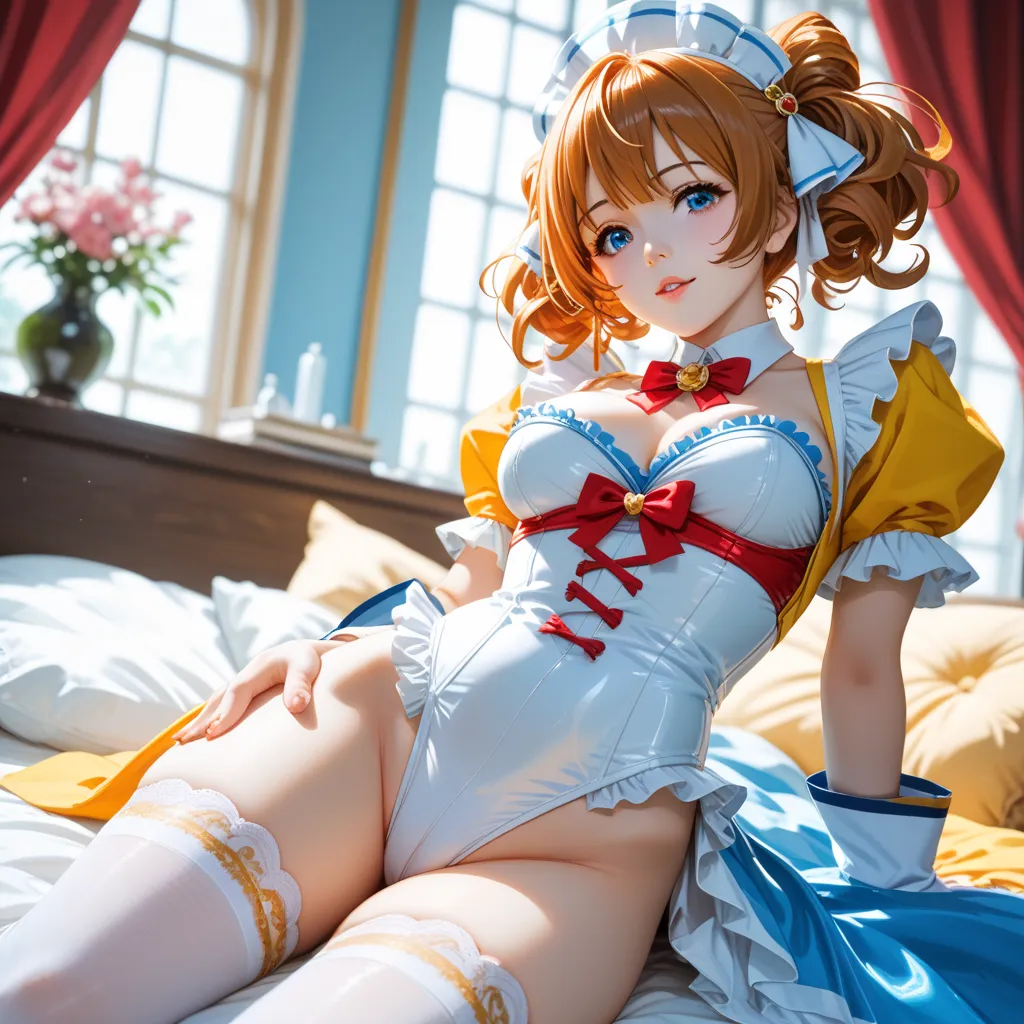 Kumiko_Oumae_soundeuphonium, leotard costum, Corset, Corset over leotard  costume, Panty Stockings, Panty Stockings over leotard  costume, Thong panty, Thong panty over Panty Stockings