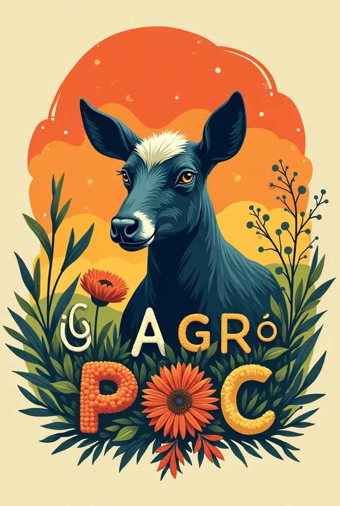 Give me a logo or cover for a podcast called O Agro é POC.
It could have references to animal husbandry, agroecology while invokes color patterns  and themes considered gay or LGBT. the title has to be in a fun and whimsical  font.
