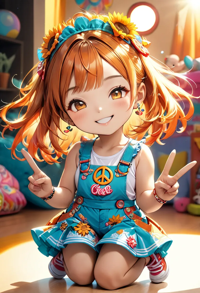 (1girl, solo:1.6), (best impact:1.5), (Maximalism:1.7), vivid contrast, (realistic), super realistic illustration, highres, ultra detailed, absurdres, Chibi-Style, vivid Copic marker anime illustration, maintains a 3:1 head-to-body ratio, (cute immature gi...