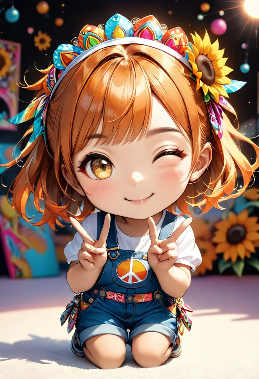 (1girl, solo:1.6), (best impact:1.5), (Maximalism:1.7), vivid contrast, (realistic), super realistic illustration, highres, ultra detailed, absurdres, Chibi-Style, vivid Copic marker anime illustration, maintains a 3:1 head-to-body ratio, (cute immature gi...