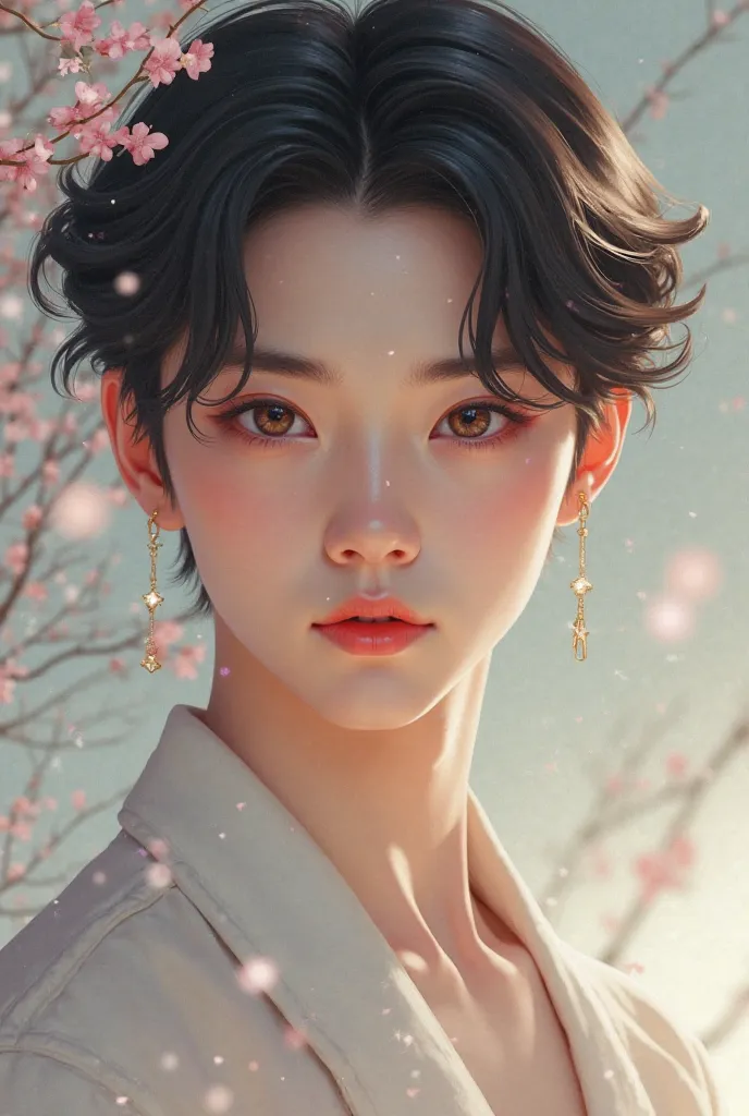 Make a beautiful boy on looks like Korean 
