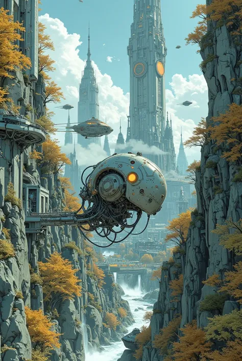  Surrealism  ,  artwork, 8K quality, futuristic city, flying vehicles, robot, spaceship.lanatomically accurate、