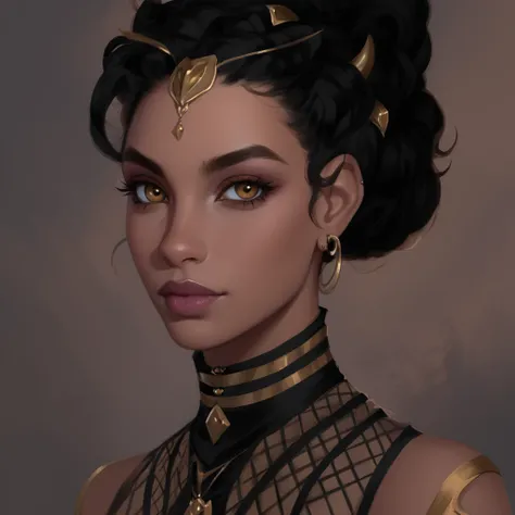 a close up of a woman with a very big hair, dnd portrait, portrait dnd, dnd character art portrait, dnd character concept portrait, detailed character portrait, dnd character portrait, portrait of a dnd character, dnd portrait of a tiefling, detailed matte...