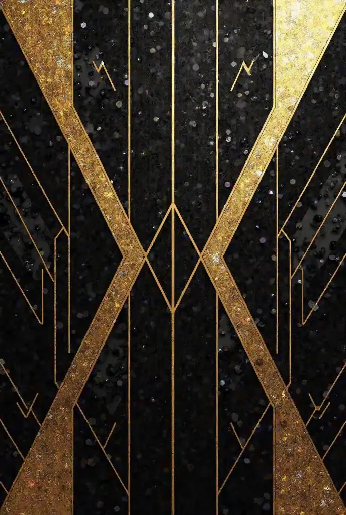 ArtDeco geometric black gold wallpaper