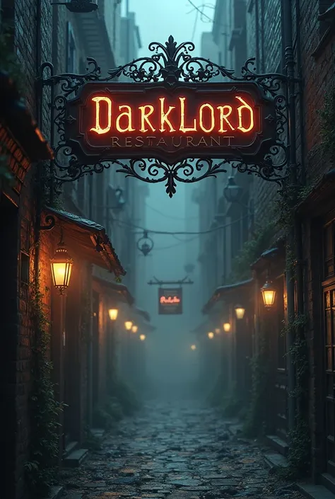 Write darklord restaurant on the Create a Restaurant sign 