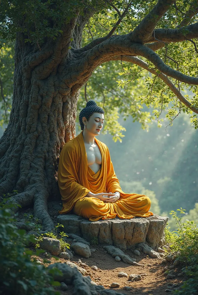 The Buddha is the Lord of the Card - Happy Buddha comes under the tree of the holy place that has the natural nature.