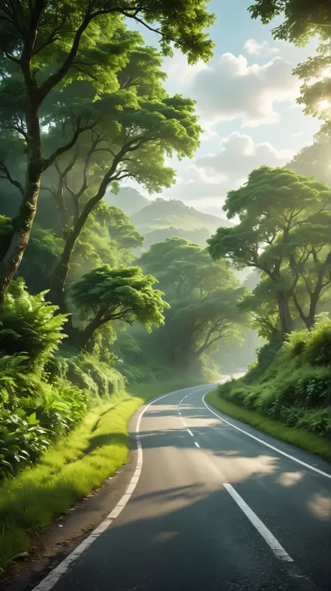 Ultra detailed masterpiece, soft colors, diffused lighting, beautiful Asphalt road 