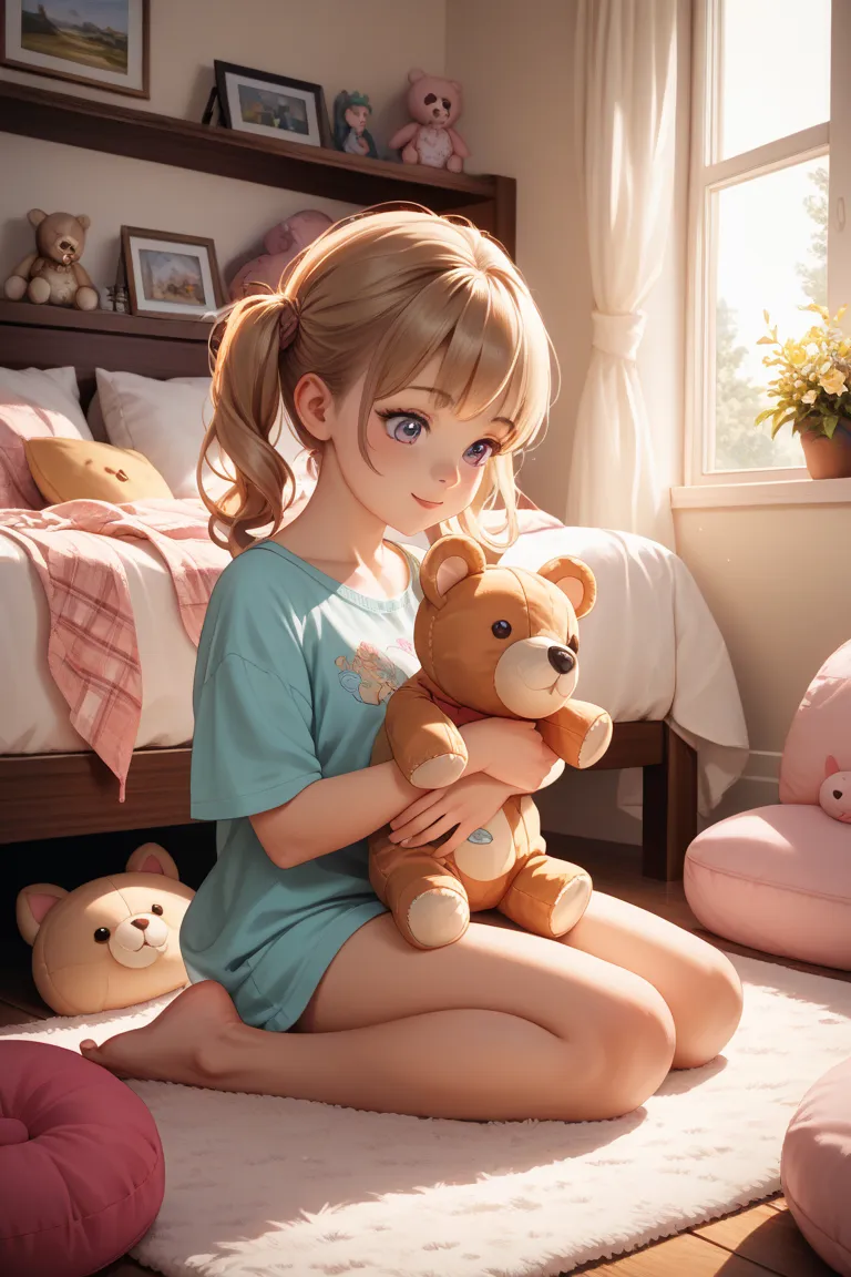 girl holding a stuffed animal