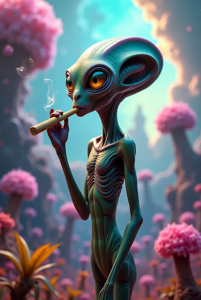 Alien smoking marijuana 