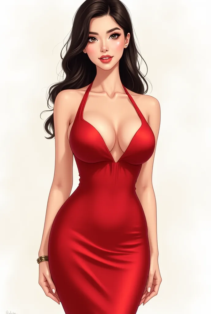 Appearance Description of a Woman (Manhwa Style):

Gender: Female

Skin: Fair and smooth.

Facial Features: Delicate and well-defined, exuding elegance and beauty.

Body: Curvy and well-proportioned, with an attractive front and back.

Clothing: A stunning...