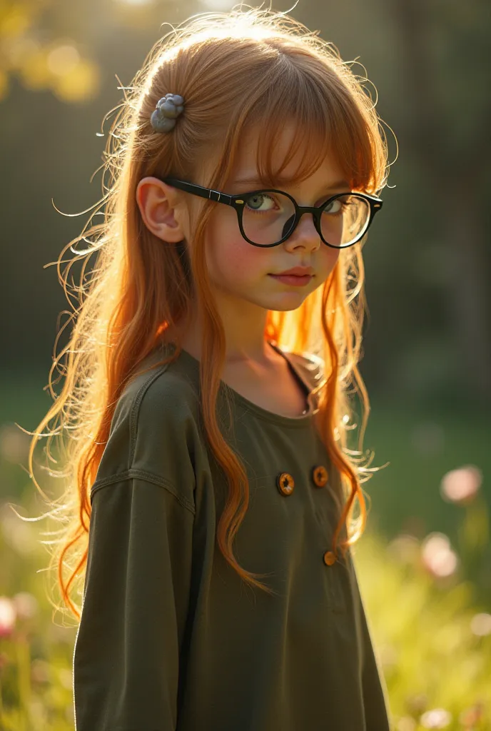 A peculiar girl with goldenbrown hair, with glasses and a little shubby. She lives in a ren’s home with other peculiar ren. The girl is outside in a beautiful yard and she can move stiff with her mind.