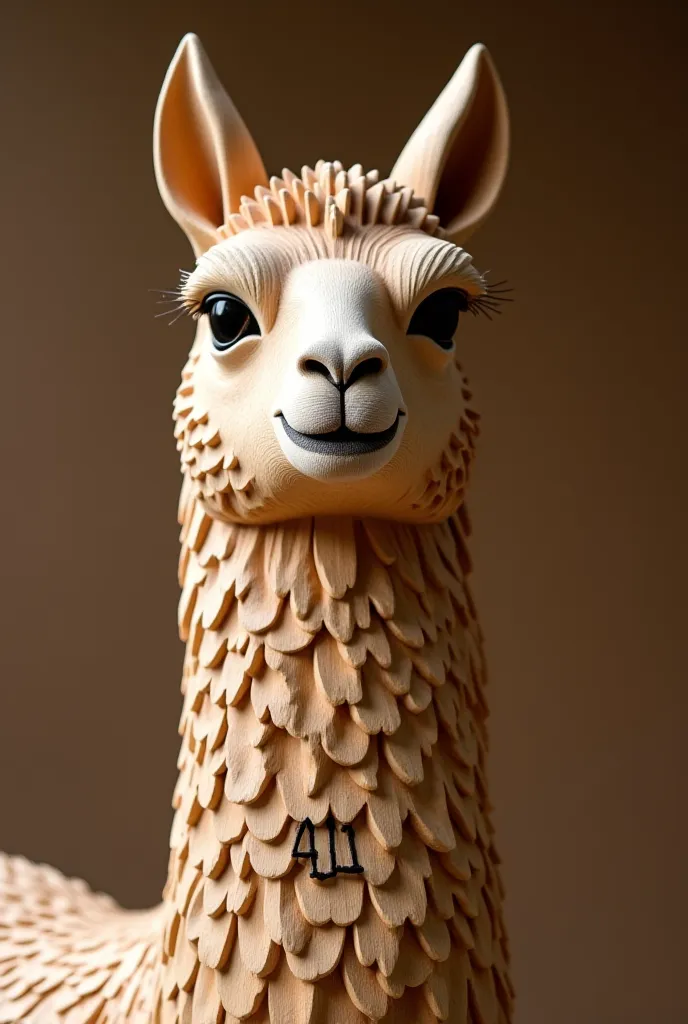 Image of llama carved in wood with hotel number 