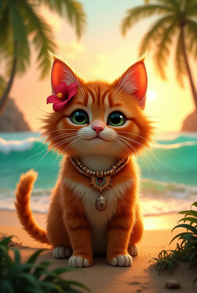 Cat dressed as Moana