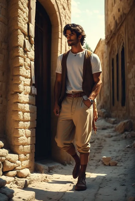 Ezra arriving in Jeruzalem in the Bible era