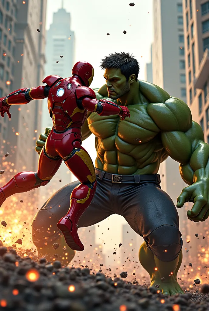 ironman and hulk fighting video and won Ironman
