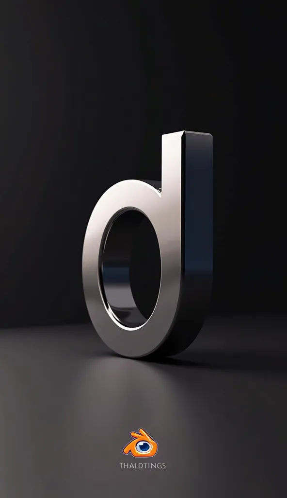 "A clean and professional thumbnail design for a Blender tutorial. The image features two English letter 'D' stacked vertically but spaced apart: the top 'D' is flat and simple, while the bottom 'D' is in bold 3D with a smooth depth effect. The design is m...