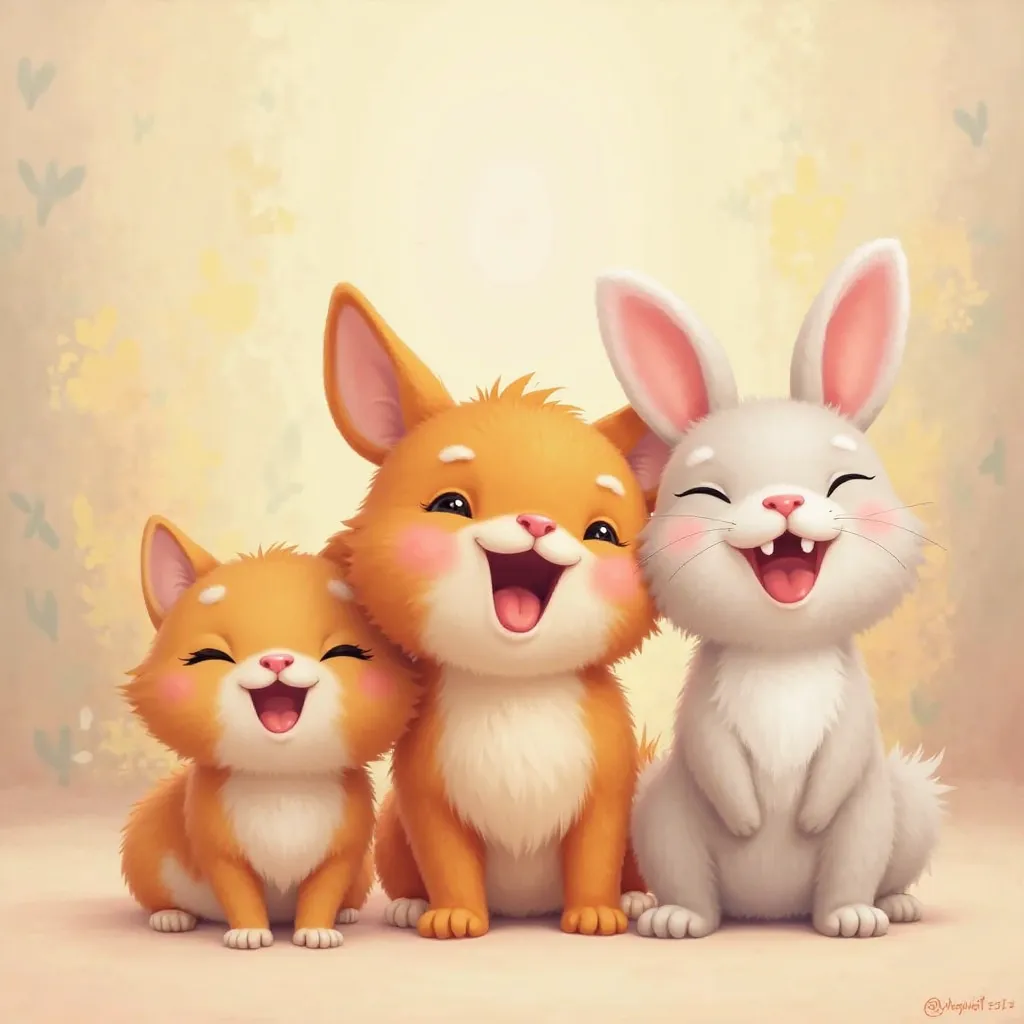 cat, cute dog and bunny open their mouths