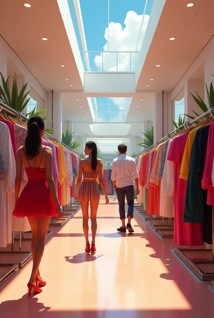 Create a shopping background with clothes