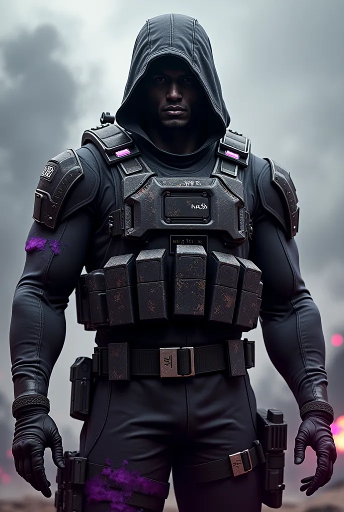 Call of duty black ops 2 background sniper soldier badass , outfit colour black and purple , the name NevYro  in front , ratio scale is for youtube video thumbnail 