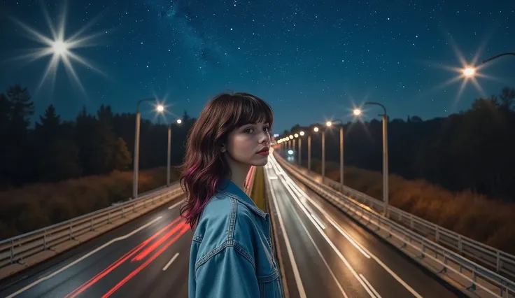 (걸작,  best image quality , 8k),  real photo , perfection of fashion, full body,language, faint smile, Exquisitely Painted , Realistic, ultra high definition,ultra high definition, , very detailed, high quality, high detail with stars, high resolution,Unfoc...