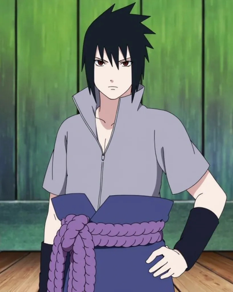 Sasuke Uchiha walking, showing back