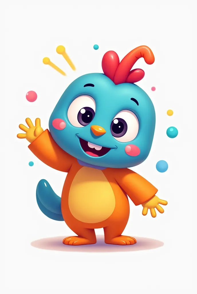 Create a playful and vibrant logo for a ren's animation cartoon, featuring fun, bold colors and a friendly, imaginative character that appeals to young audiences. The design should be simple yet engaging, reflecting the lighthearted and adventurous spirit ...