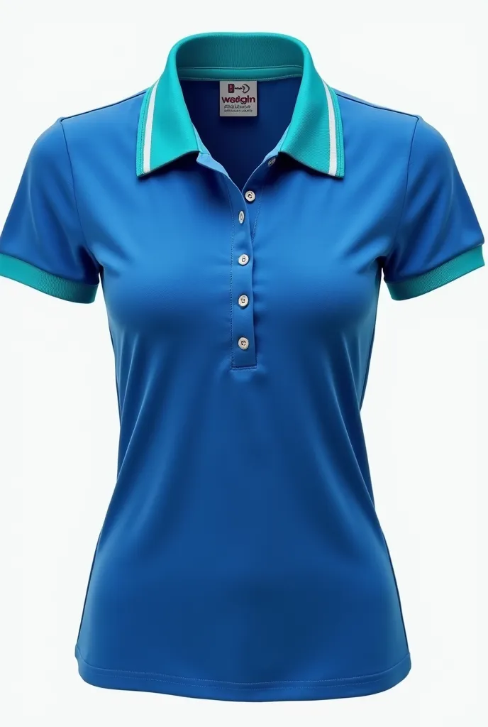 Collared polo shirt for women blue with turquoise generate several models