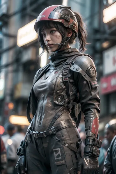 (masterpeace), ((super real photography: 1.5)), ((photo realistic: 1.3)), (real photo), whole body, (from front: 1.5), 
BREAK
A slender girl wearing a high-tech battle armor, toned muscles, cyberpunk, defined abs, athletic physique, (front facing: 1.5),
BR...