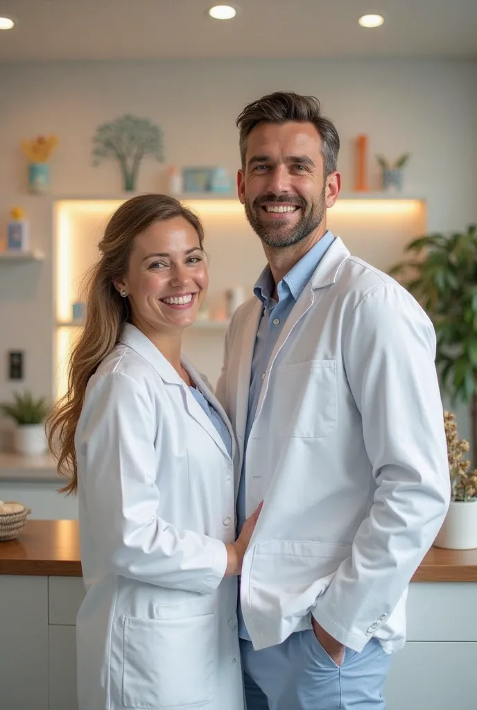 1st anniversary image of a female and male dentist celebrating