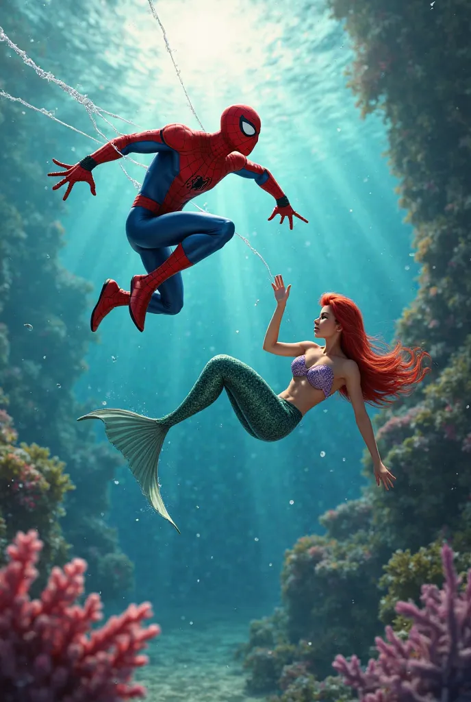 Spider-Man Saving Little Mermaid