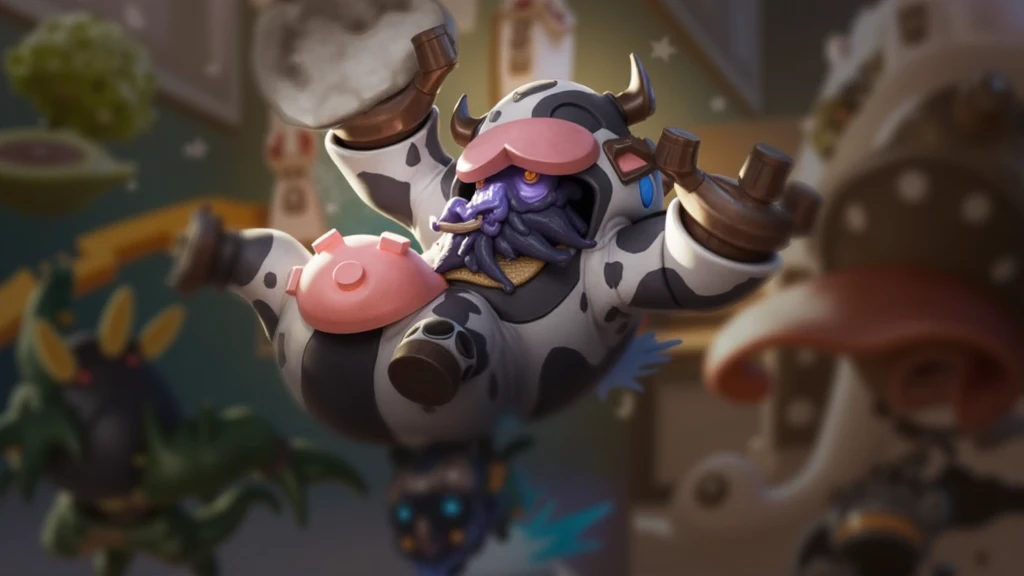 Make it like Mulistar skin from the League of Legends game drenches itself with milk  