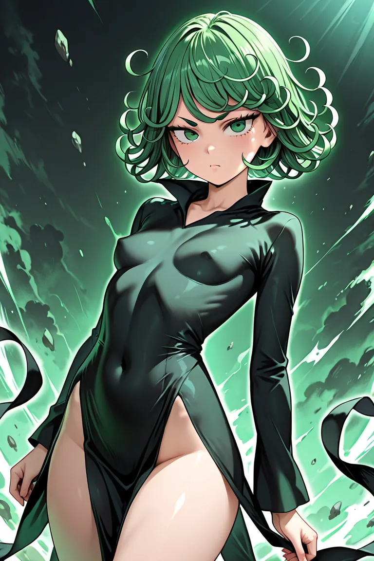 Tatsumaki, standing in front, cute face, cute eyes