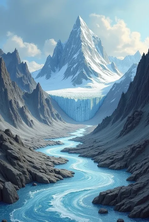 Glacier melting drawing 