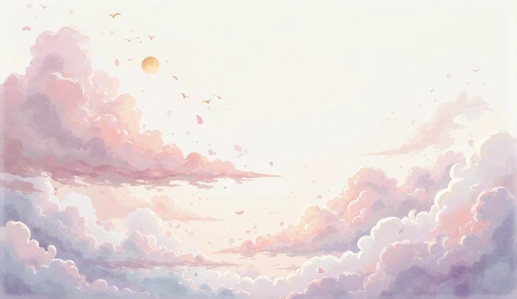 watercolor translucent clouds １t