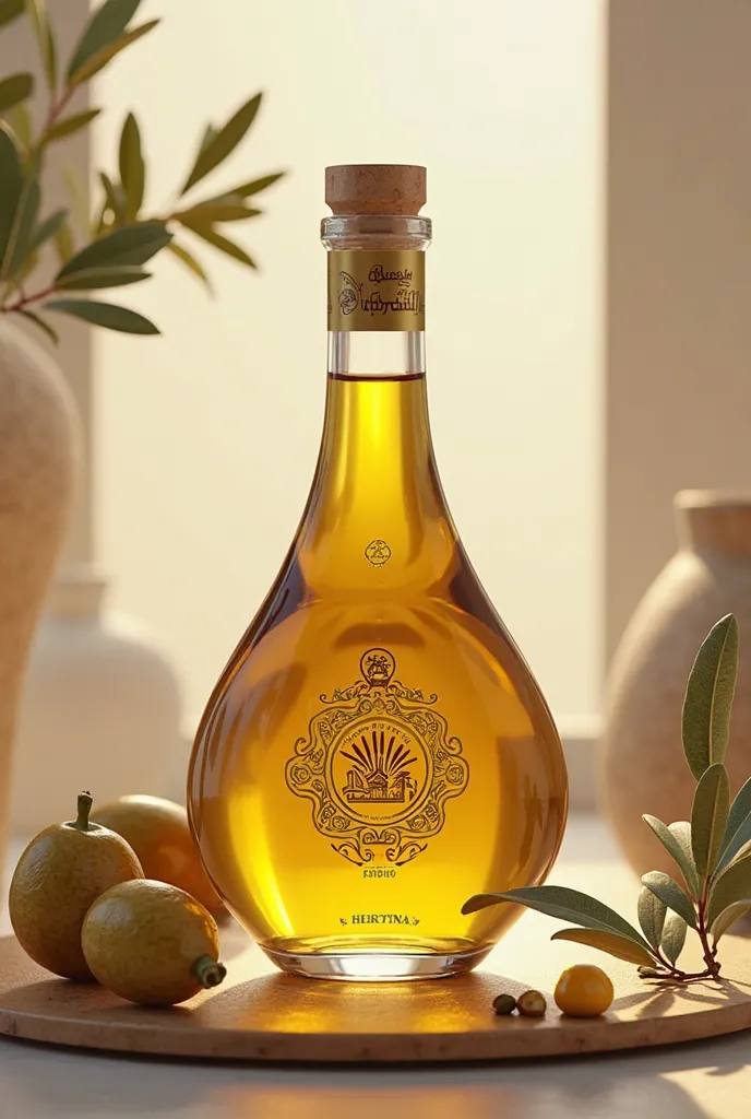 an advertisement for luxury olive oil product with Algeria logo 