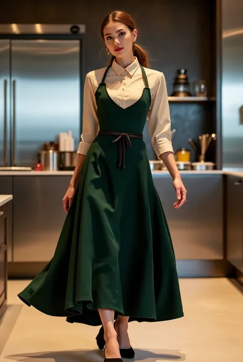 Black Beige Green Tone Hotel Kitchen Accessory Dress