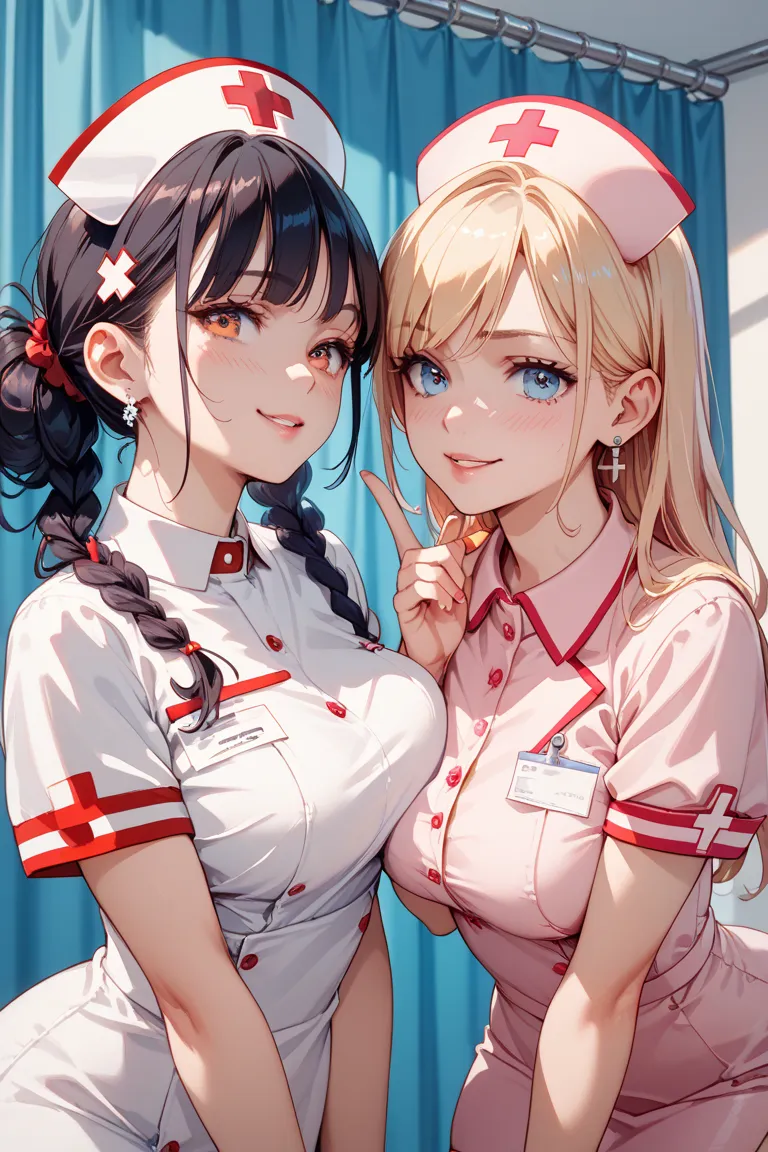 2 girls flirting with nurse clothes