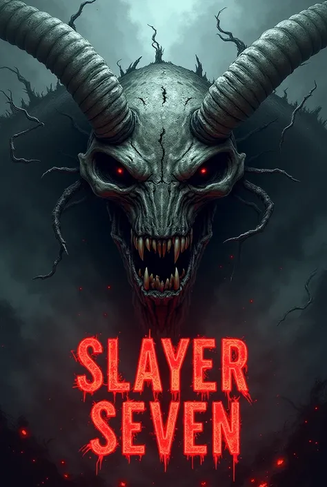 Create a gamer banner with monstrous skulls and the title "Slayer Seven"