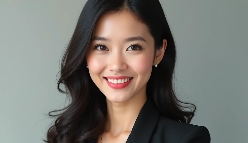 Foto realistic, a female ceo of a famous company in asia, this ceo has a very pretty yanh face