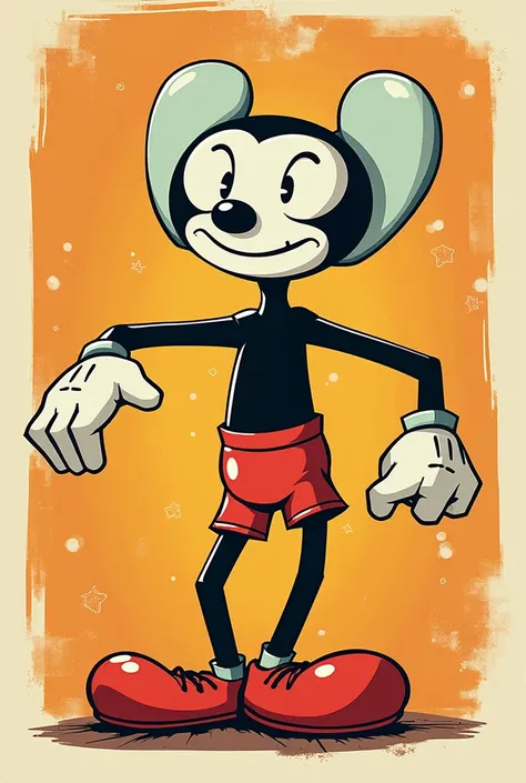 A human who has a stretchy body,goofy attitude but is a human being(in cuphead show art style)