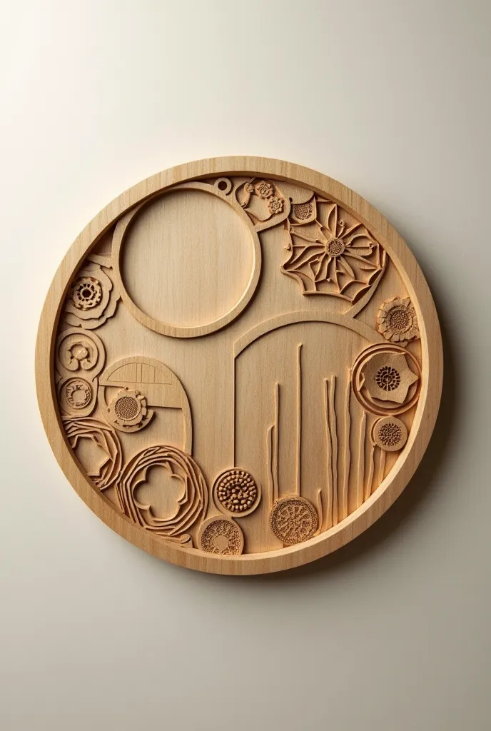 Laser craft must give shape to engraving and precision in a 3D wooden circle giving a feeling of cut