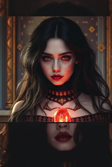 ((RAW Photo), absurd, (absurdresolution)), masterpiece, best quality, (Extremely detailed 8k unity CG wallpaper), (best illustration), (best shadow), Realistic lighting, beautiful detailed glow, ((21 years old)), girl, long black hair, black queen, accesso...