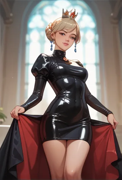  marking the vagina, latex dress, king.