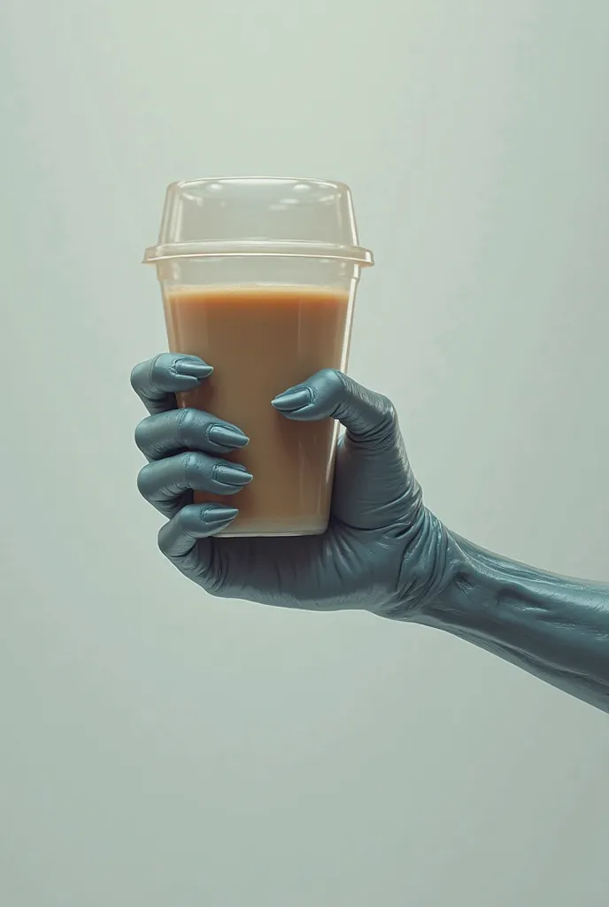 Create an image of an ET hand holding a 500ml cup
