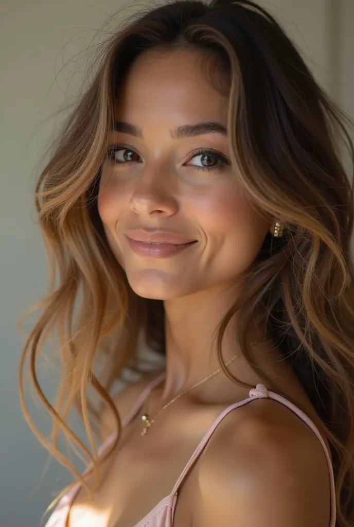 Here’s a prompt you can use to generate an image of a beautiful model with unique features:

"Create an image of a stunning model with striking, unique features. She has captivating, almond-shaped eyes, soft glowing skin, and a radiant smile. Her hair is l...